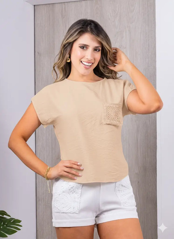 blusa larga manga corta ref-1110035