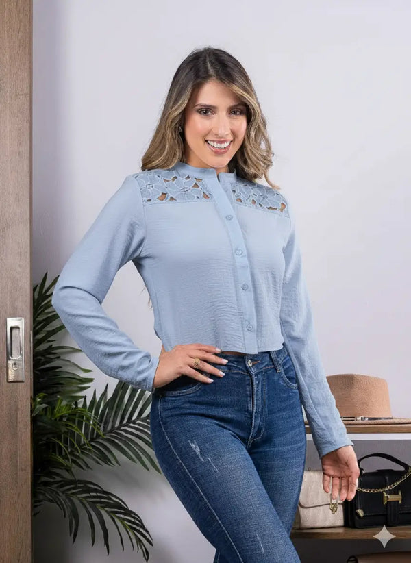 blusa larga manga larga ref-1110118