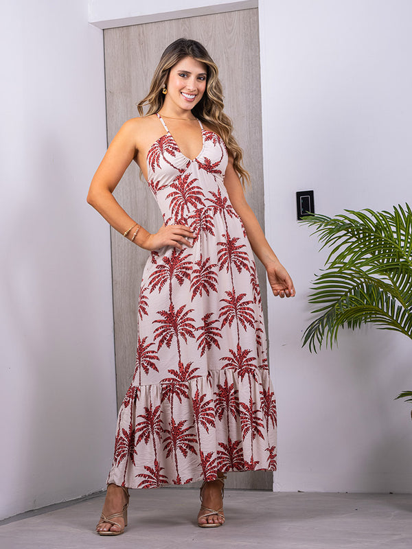 Vestido largo estampado ref-1210029