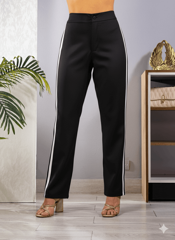 Pantalon Suelto Con Sesgos En Costados Ref-181106