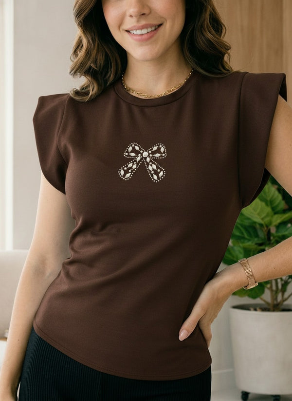 Blusa basica con aplique ref-2111066