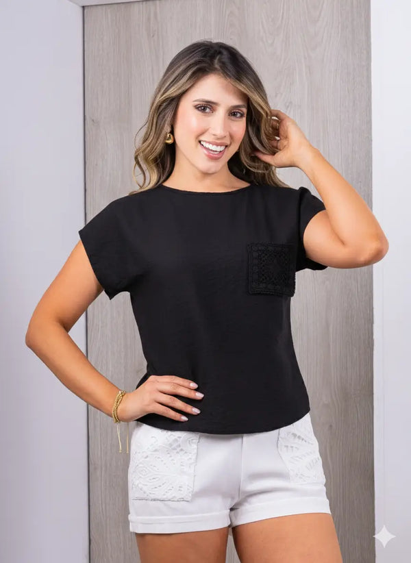 blusa larga manga corta ref-1110035