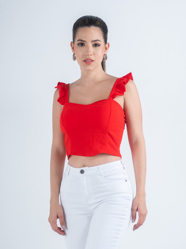 Blusa corta con bolero en tiras Ref. 12992