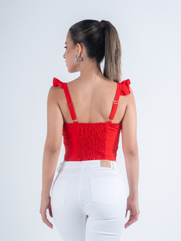 Blusa corta con bolero en tiras Ref. 12992