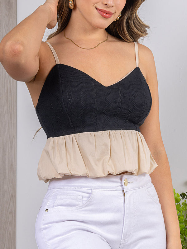 Blusa cora tiras globo ref-2110091