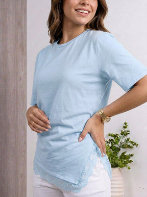 Blusa tipo camiseta con encanje ref-2111288