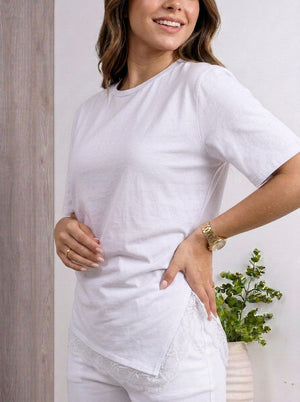 Blusa tipo camiseta con encanje ref-2111288