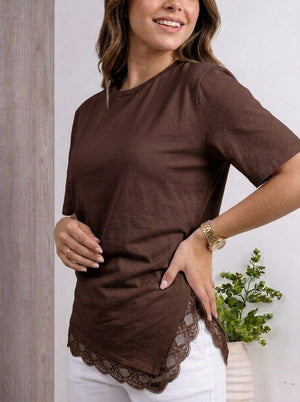 Blusa tipo camiseta con encanje ref-2111288