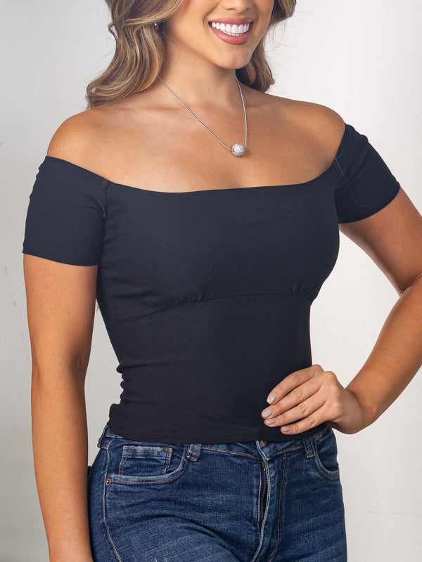 Blusa Manga Corta Con Cuello Bandeja  Ref-213423