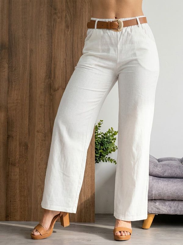 Pantalon suelto en lino ref-2811222