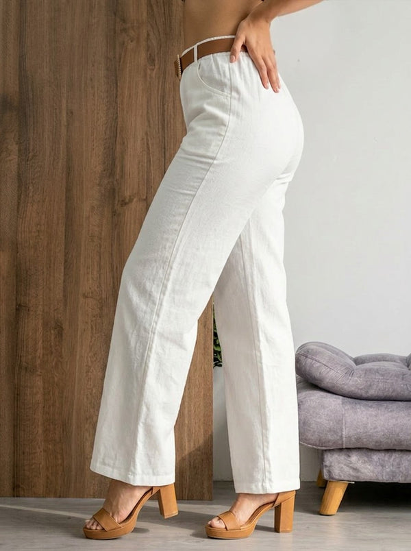 Pantalon suelto en lino ref-2811222