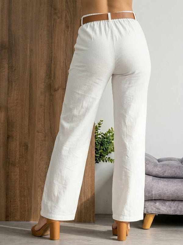 Pantalon suelto en lino ref-2811222
