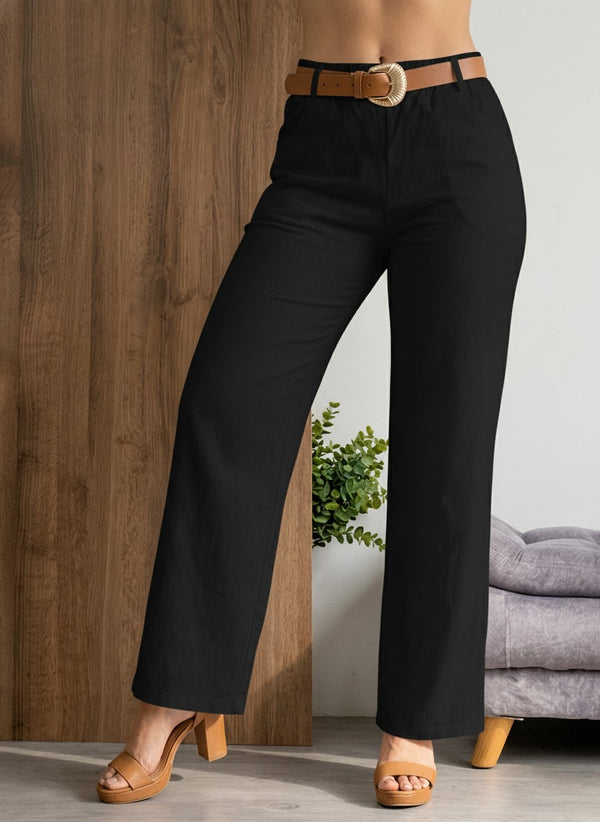 Pantalon suelto en lino ref-2811222